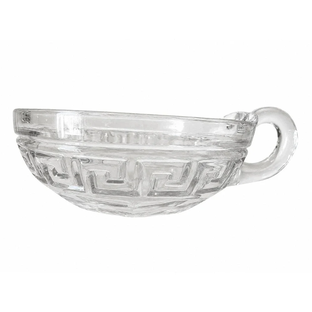 Rare Heisey GREEK KEY-CLEAR Open Jam/Jelly Dish with Handle(s) 2‎ Available